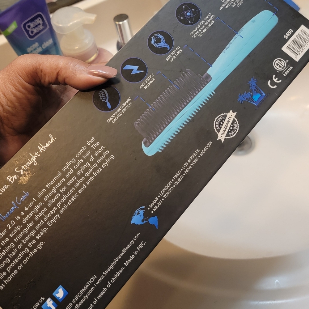 Blue Hair Styling Pro Glider 2.0 Traveling Sleeve Included.